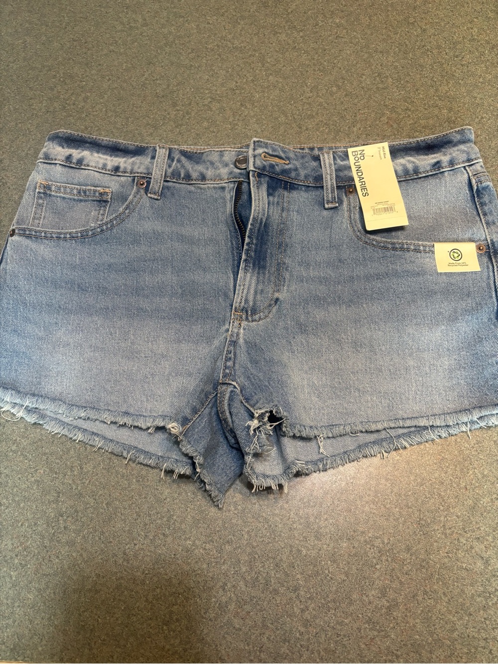 No Boundaries Light Blue Distressed Denim Cutoff Shorts